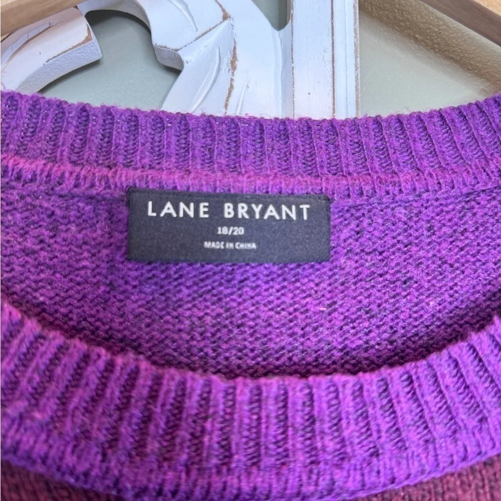 Lane Bryant Colorblock Purples Sweater Pullover Crewneck 18/20